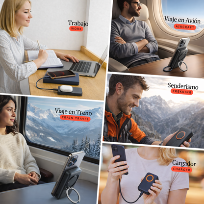 Banco de energía magnético 3 en 1 Inalámbrico de 10000 mAh