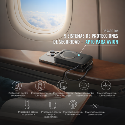 Banco de energía magnético 3 en 1 Inalámbrico de 10000 mAh